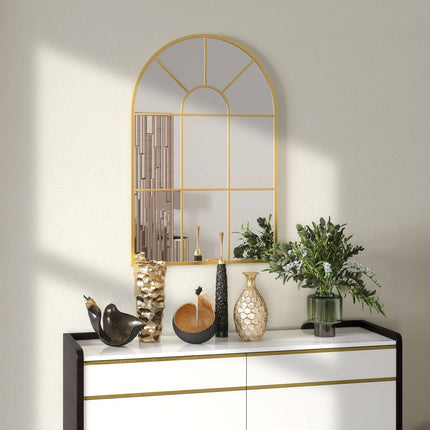 Gold decorative wall mirror - 91 x 60 cm, metal frame