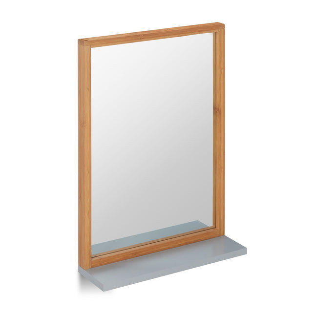 Wall mirror with shelf