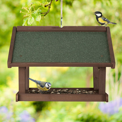 Wall-mounted bird table brown