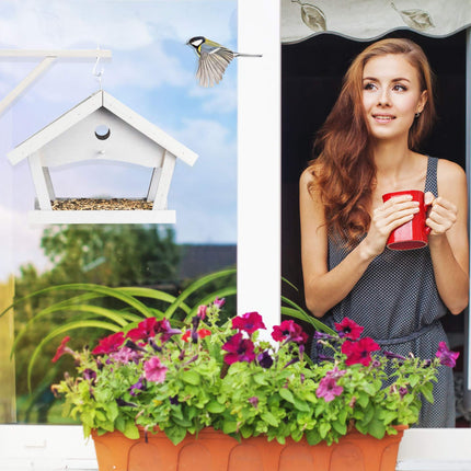 Wall-mounted bird table gray