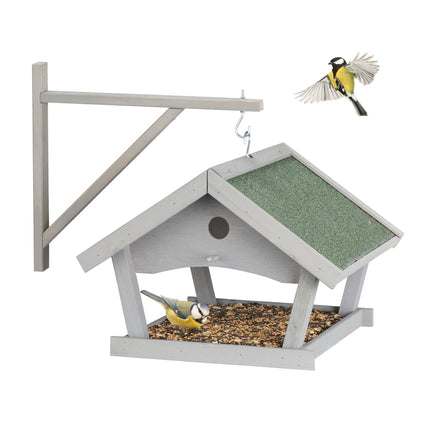 Wall-mounted bird table gray