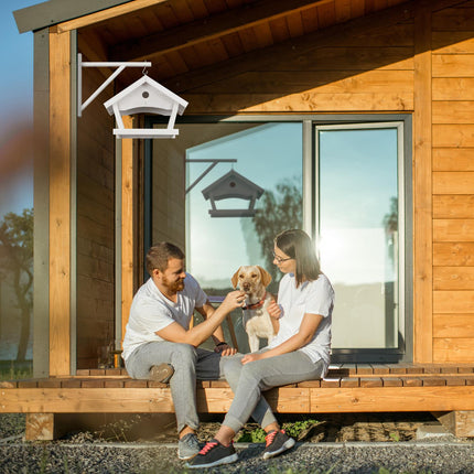 Wall-mounted bird table white