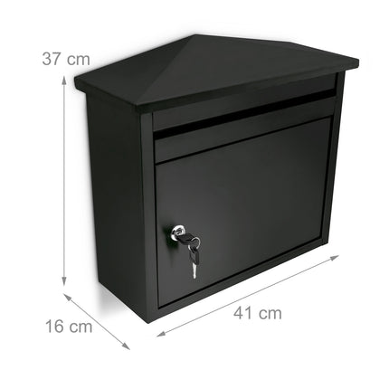 Wall-mounted mailbox black