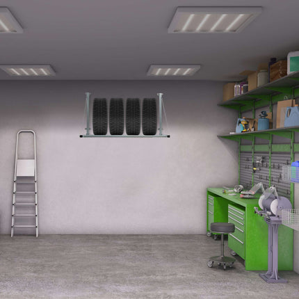 Wall-mounted tire holder