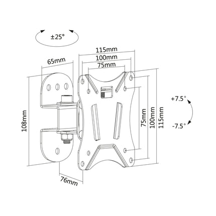 Wall mount with tilt 13"-27"