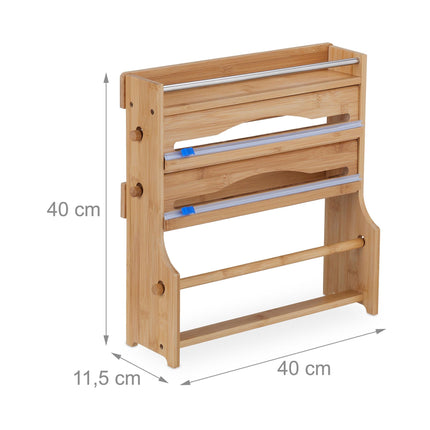 Wall roll holder with spice shelf