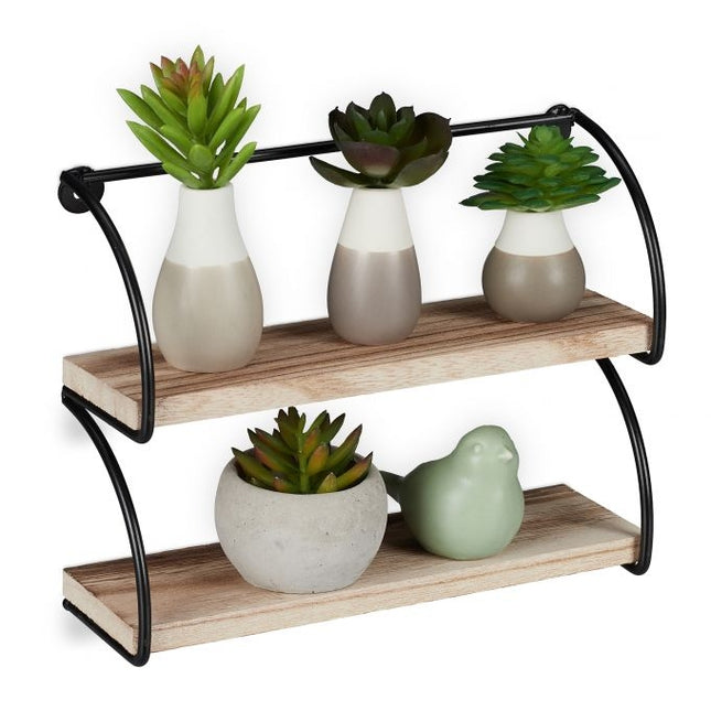 Wall shelf industrial style 2 shelves