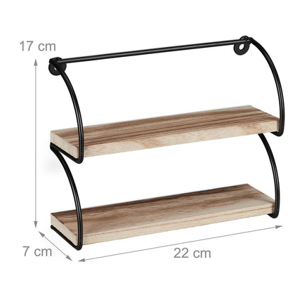 Wall shelf industrial style 2 shelves