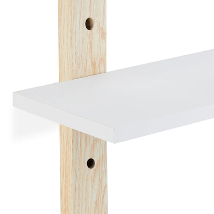 Wall shelf in wood effect with 3 shelves