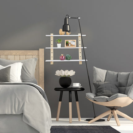 Wall shelf in wood effect with 3 shelves