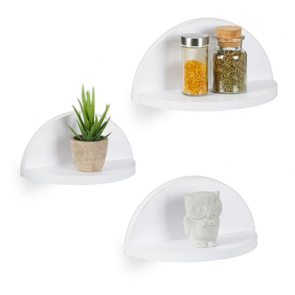 Wall shelf set of 3 white