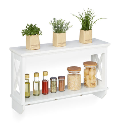 Wall shelf with 3 hooks