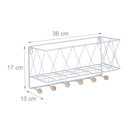 Wall shelf with hook strip