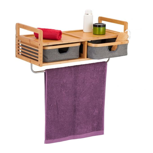 Wall shelf with towel holder