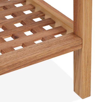 Walnut Coffee Table with Glass Top, Two Shelves