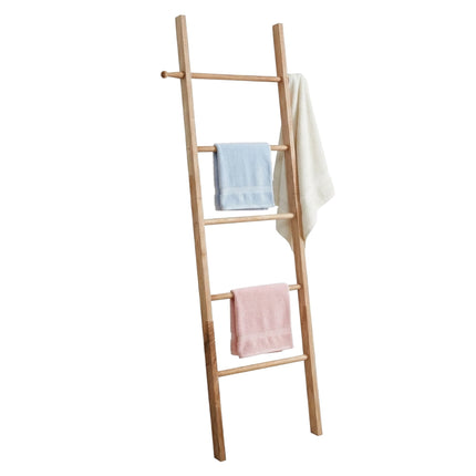 Walnut Towel Ladder, 5 Rungs, Natural Finish