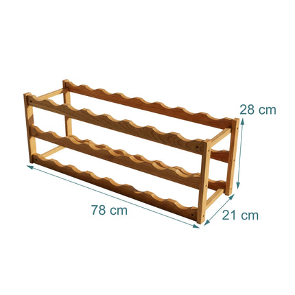 Walnut Wine Rack for 24 Bottles