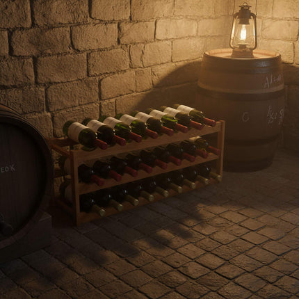 Walnut Wine Rack for 24 Bottles