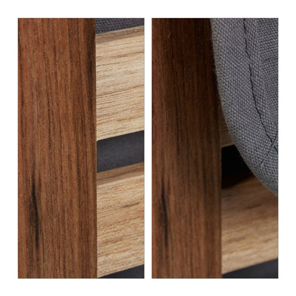 Walnut laundry basket with lid