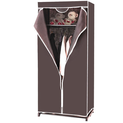 Wardrobe textile cupboard wardrobe fabric cupboard with clothes rail 75x50x170cm