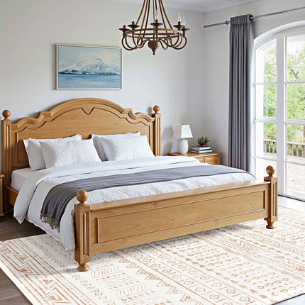 Washable Area Rug 5x8 Ft, Non-Slip, Beige