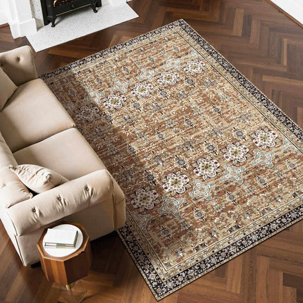 Washable Area Rug 6x9 Ft, Non-Slip Vintage, Pet And Kid Safe