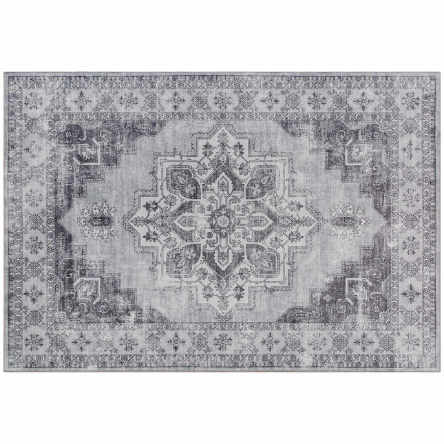 Washable Non-Slip Flannel Rug, 230x160cm, Gray