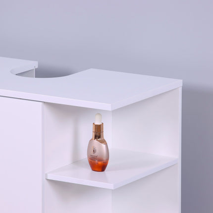 Washbasin Cabinet with Door & 6 Open Shelves, MDF