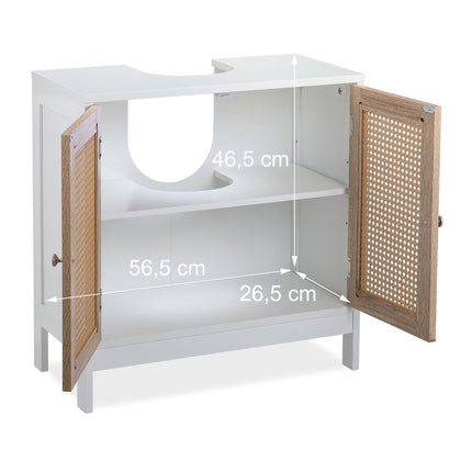 Washbasin cabinet with rattan doors