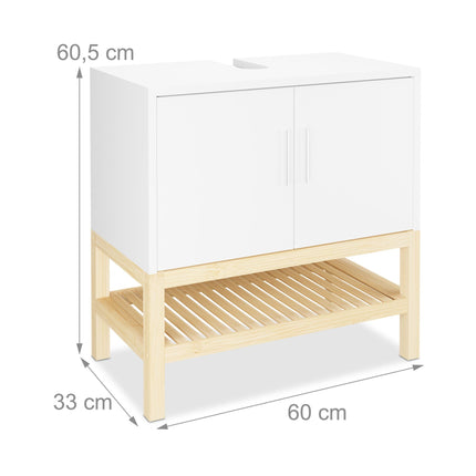 Washbasin cabinet with shelf