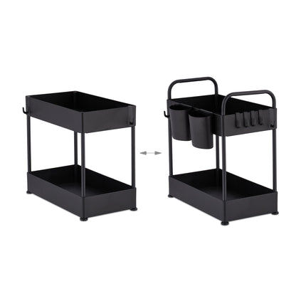 Washbasin shelf with 2 shelves