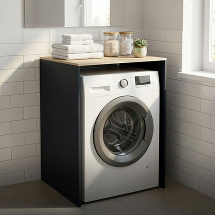 Washer Cabinet, Anthracite, Engineered Wood, 88x68x60 cm