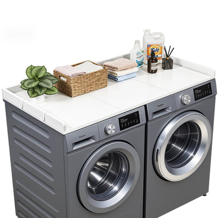 Washer Dryer Countertop 137 x 69.9 cm, White, Hooks