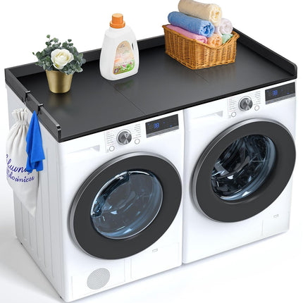 Washer Dryer Countertop, 54 x 27 in, Black, 3-Piece