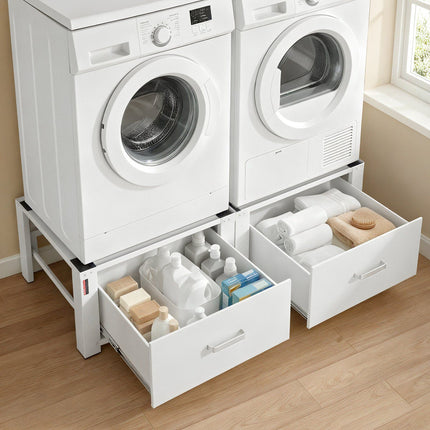 Washer and Dryer Pedestals With Drawers, 2 Pack, 150 Kg