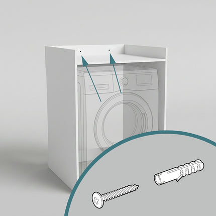 Washing Machine Over-Cabinet, Engineered Wood, White