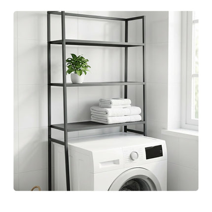 Washing Machine Over-Shelf, 3-Tier Storage Unit, Black