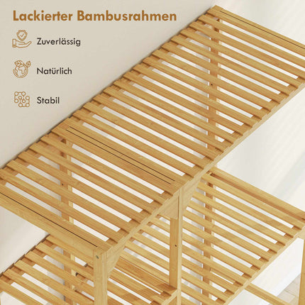 Washing Machine Shelf, Bamboo, 7 Adjustable Shelves, Space-Saving