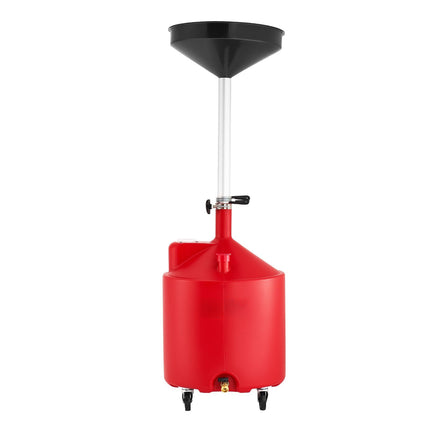 Waste Oil Drain Tank, 18 Gallon, Adjustable Height, Wheels