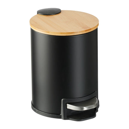 Waste container for bathroom 3 liters with bamboo lid