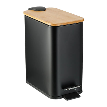 Waste container for bathroom 5 liters with bamboo lid