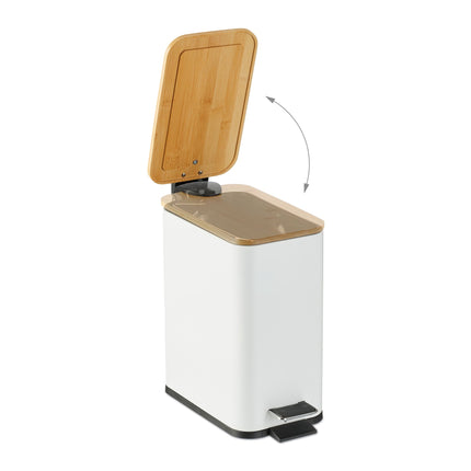 Waste container for bathroom 5 liters with bamboo lid