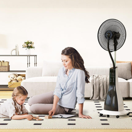Water cooling fan with fog, remote control & 3L tank, 90W, 125cm