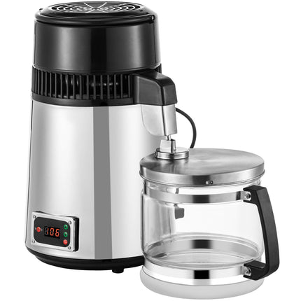 Water Distiller 4L, 750W, Adjustable Temp, Stainless Steel