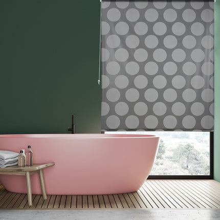 Water-Repellent Bath Roller Blind with Dot Pattern