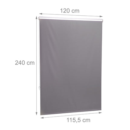 Water-Repellent Bathroom Roller Blind, Grey, Space-Saving