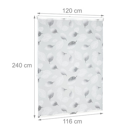 Water-Repellent Leaf Pattern Roller Blind for Bathroom