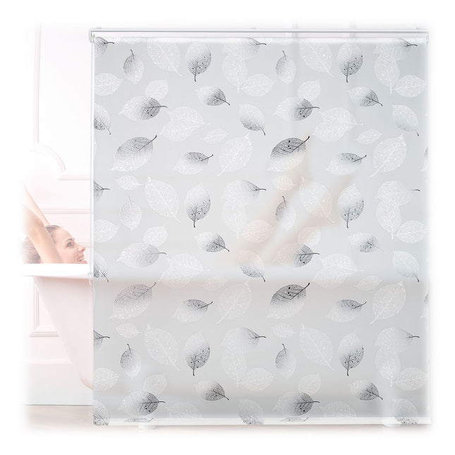 Water-Repellent Leaf Pattern Roller Blind for Bathroom