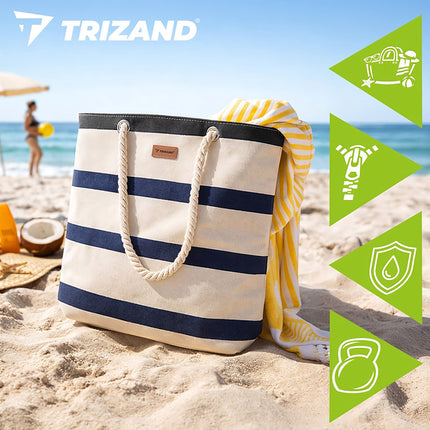 Waterproof 18L Beach Bag with Zipper and Inner Pocket