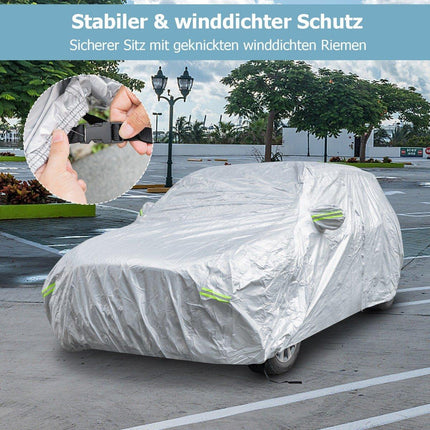 Waterproof Car Cover with Zipper Door, 483x191x153 cm, Silver